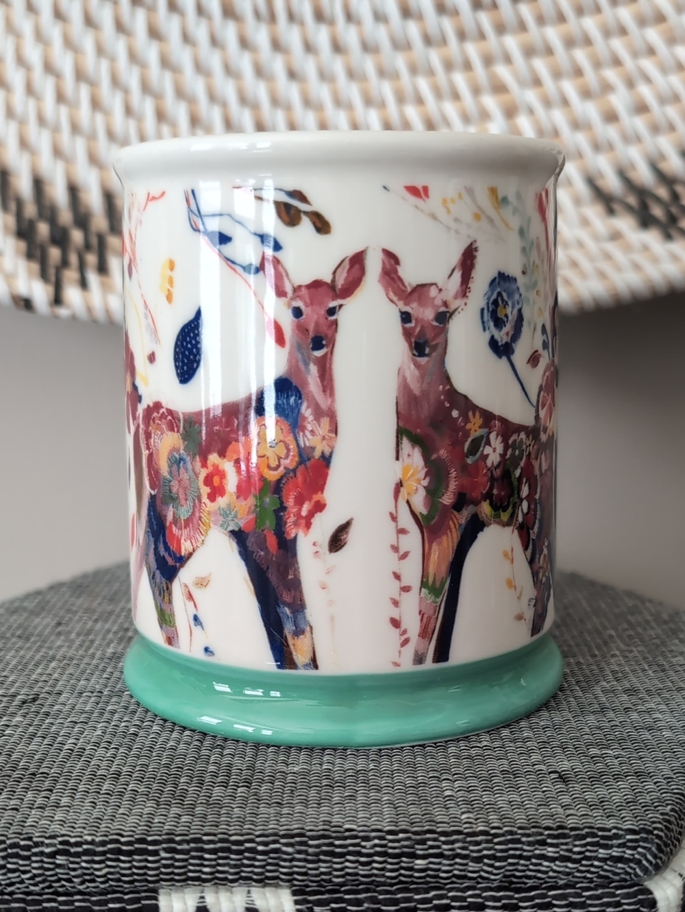 Anthropologie Starla Halfmann "Folklore Fawn" Mooreland mug